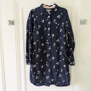 H&M L.O.G.G. Navy Blue Flowered Tunic